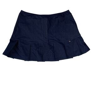 Daks women's medium Blue Mini Skirt with Ruffled Hem denim school